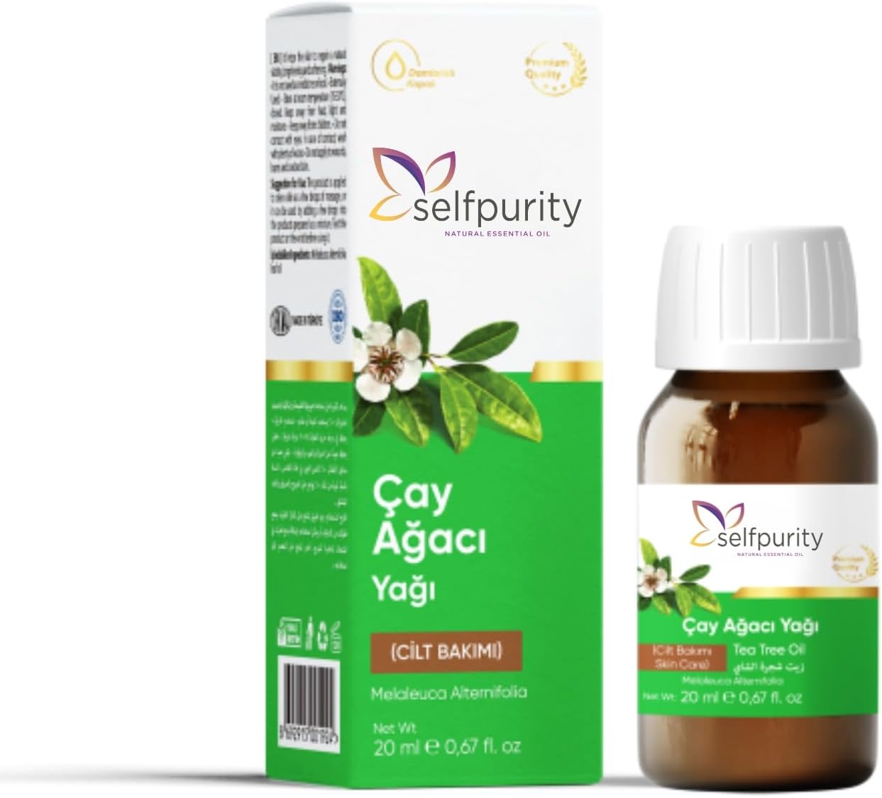 Tea Tree Oil - 100% Pure and Natural Tea Tree Oil, Premium Grade Essential Oils for Diffusers, Skin, Aromatherapy, Massage, 20 ml (0.68 fl oz)