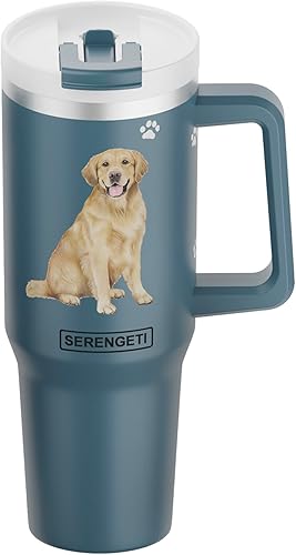 SERENGETI Ultimate - Vaso de 40 onzas con asa y pajilla, vaso aislado al vacío con popote y tapa, taza de viaje de acero inoxidable para amantes de