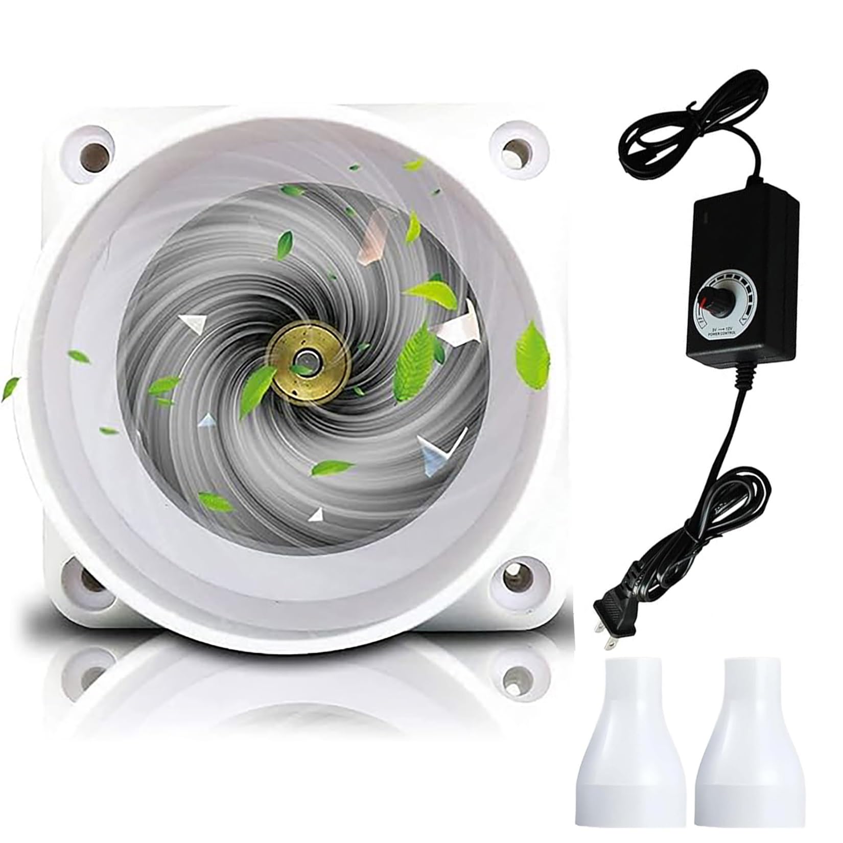 2-Zoll-Kanalventilator, Mischstrom-Rohrventilator Mit Variablem Drehzahlregler 12 V 6 W, Lüftungs-Abluft-Diffusorventilator for Badezimmer, Küche, Büro(Speed Governor,50 mm to 32 mm)