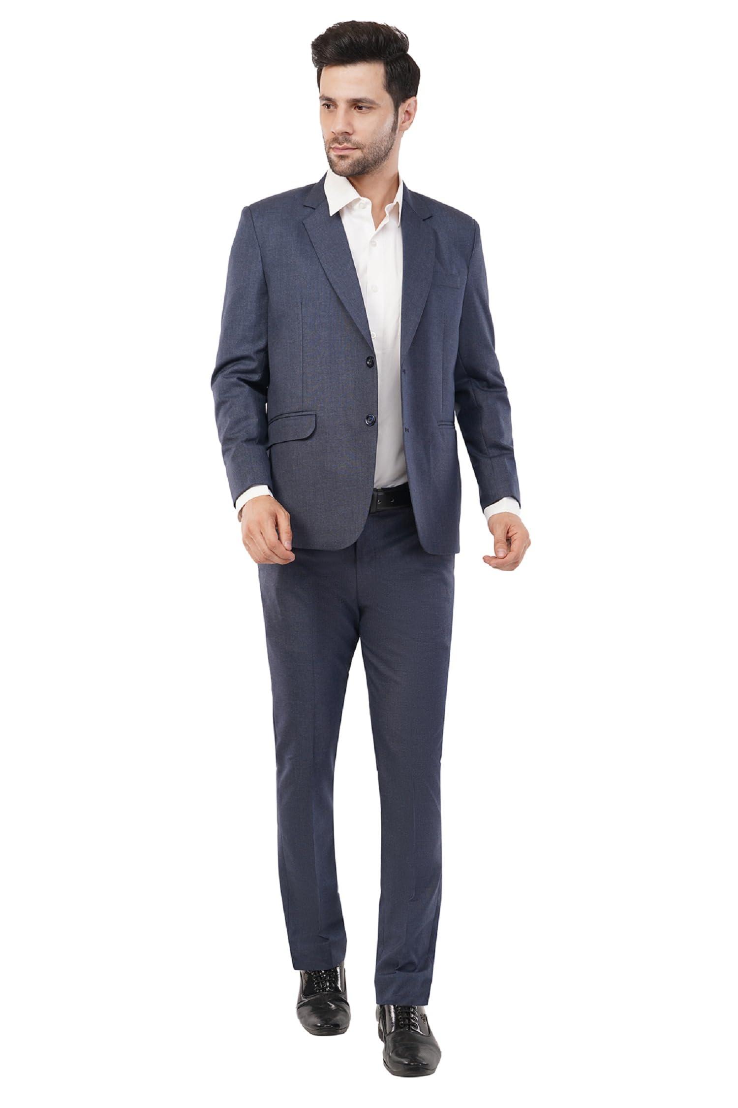 ark corporate uniforms Men's Blue Blazer - Slim Fit, Lightweight Cotton Blend, 2-Button, Versatile Formal & Casual Jacket (in, Numeric, 36, Regular, Blue)-picture-49