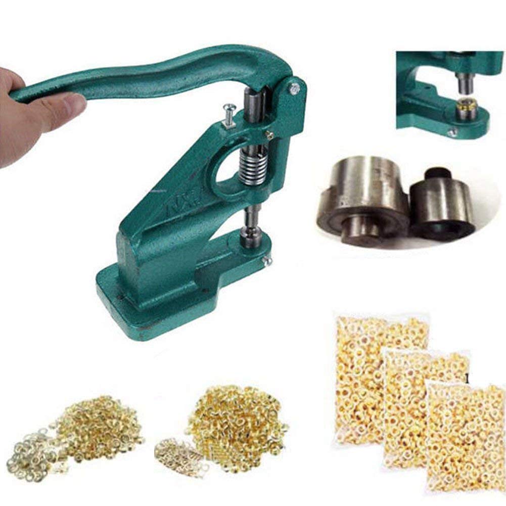 GOTOTOP - Remachadora profesional con 3 troqueles y 900 ojales de 6, 10 y 12 mm - Para artesanía, decoración, costuras, cortinas, ropa, etc