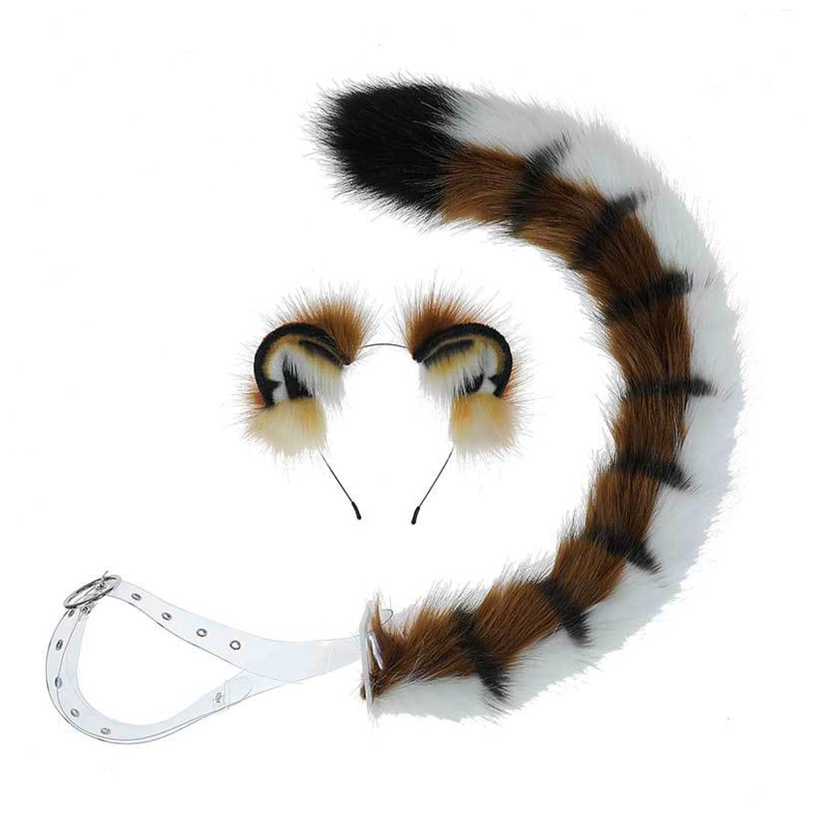 Jazuaiao Unisex A Nimal Tiger Ears Headband & Tail Suit Costume Kit For Party Halloween Dress Cosplay Kids Dult For Women Novelty For Women Halloween Birthday Party Cosplay Performance Simulation