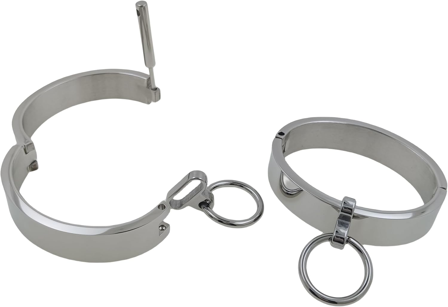 Stainless steel wrist ankle cuffs with removable O ring