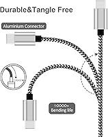 Vista 2 de RoFI Cable USB tipo C de 15 pies con carga rápida de 3 A, cable de carga USB C trenzado de nailon ultra largo y extremadamente duradero para Galaxy