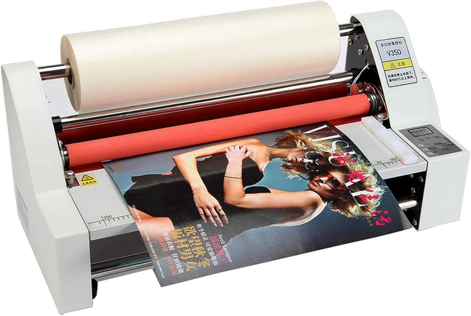 Laminator rolkowy na zimno i gorąco z wyświetlaczem cyfrowym, jednostronny i dwustronny, 4 rolki do użytku szkolnego, biurowego i komercyjnego