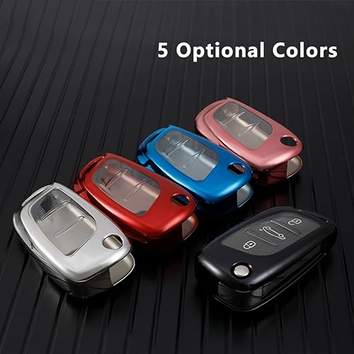 Miniatura 5 de Key Fob Cover For Peugeot For Citroen C1 C2 C3 C4 C5 DS3 DS4 DS5 DS6 Soft TPU Car Folding Flip Key Case Cover Shell Protector Accessories