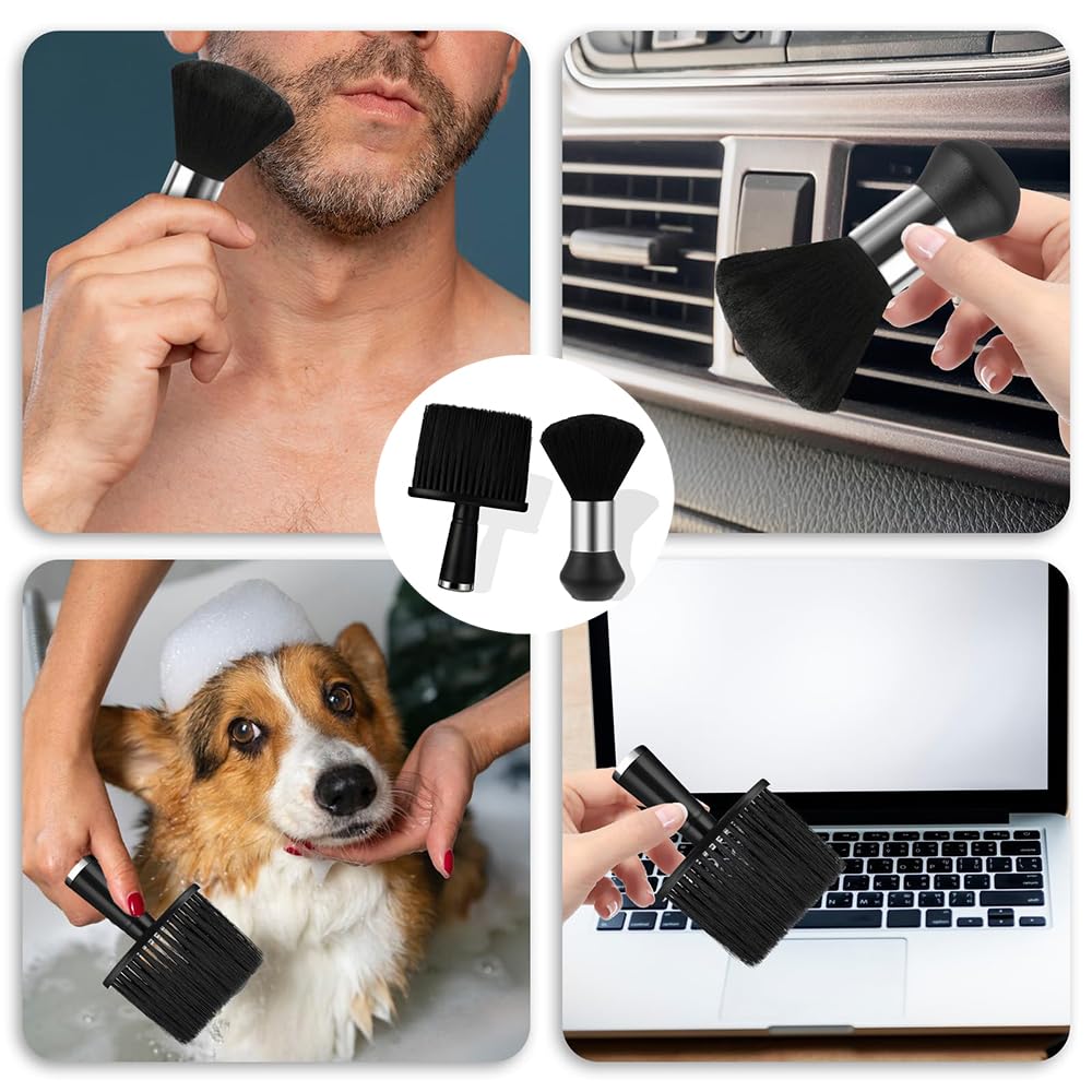 Cepillos de Cuello de Peluquería,Brocha de Peluquería,Suave Cuellos Negro Profesional Cepillo Barbero Plumero Suave Cuello,Peluquería Accesorios Barbero Salón Cepillo para Salón Peluqueros