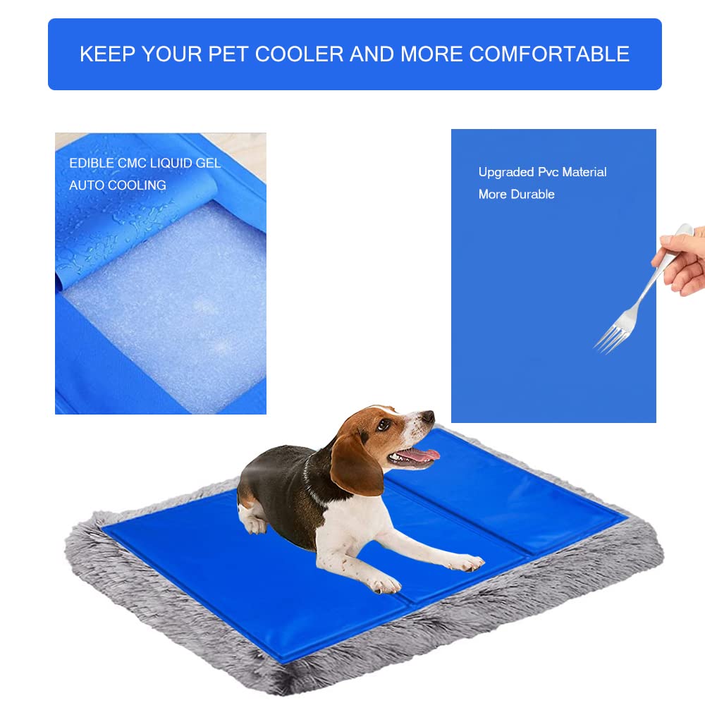 Hunde-Kühlmatte, Gel-Matte, Druckkühlkissen für Katzen und Hunde, für drinnen und draußen, Auto, Sommer (90 x 50 cm)