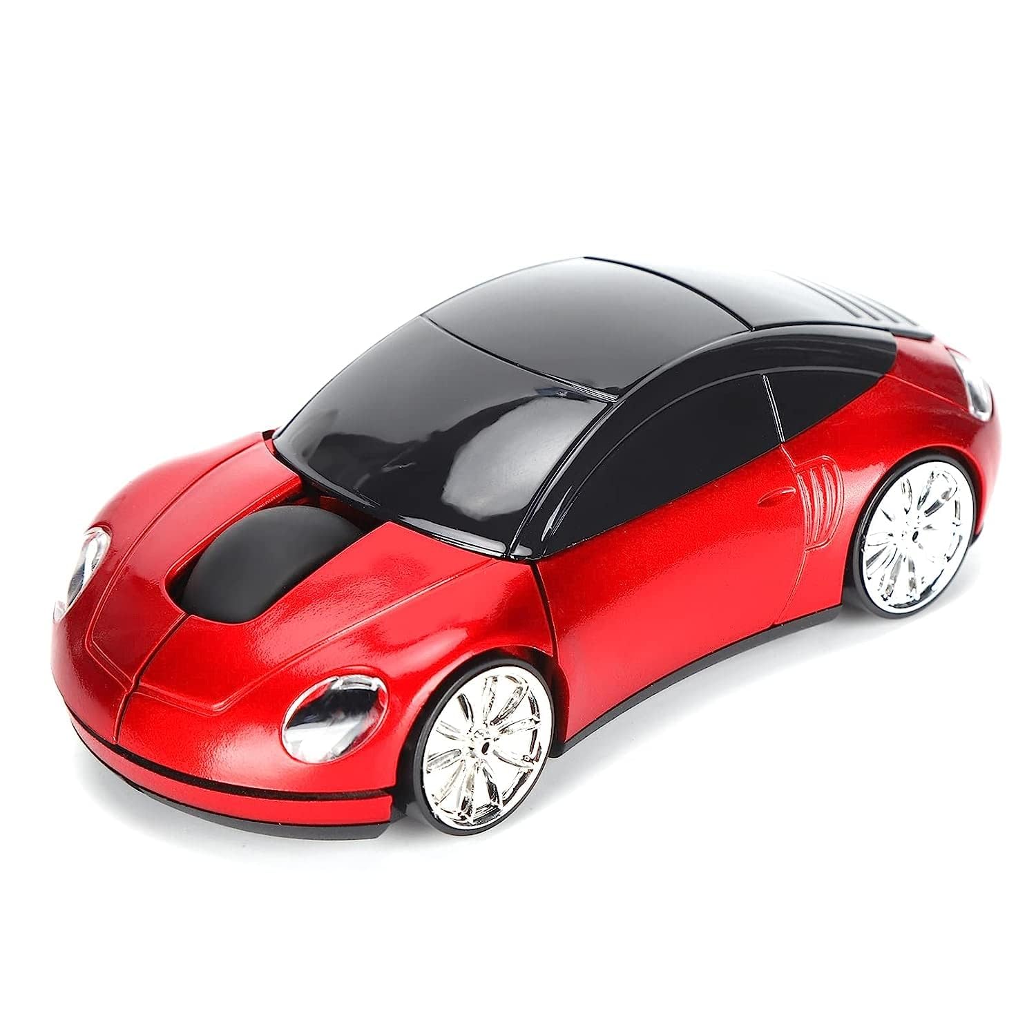 Laptop Mouse, Wireless Mouse Mini Car Shape Professional Optical Positioning with USB Receiver for Laptop for Computers for Office(red)-image-16