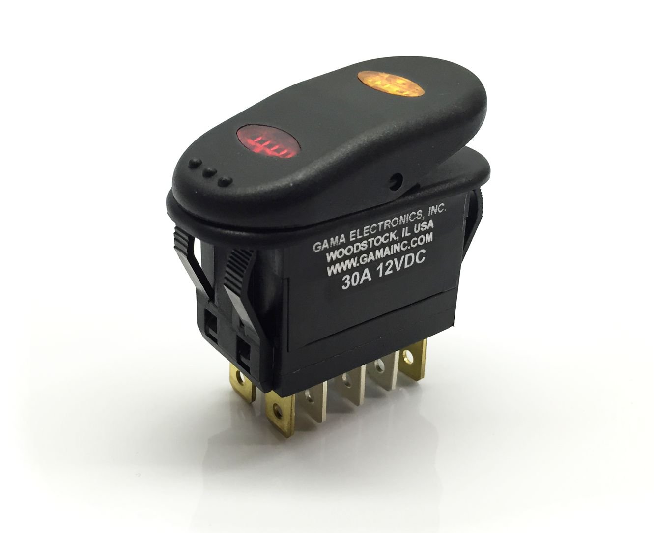 100x Round Rocker Switch Noir Simple 20 mm pole Double Throw Snap-in ...