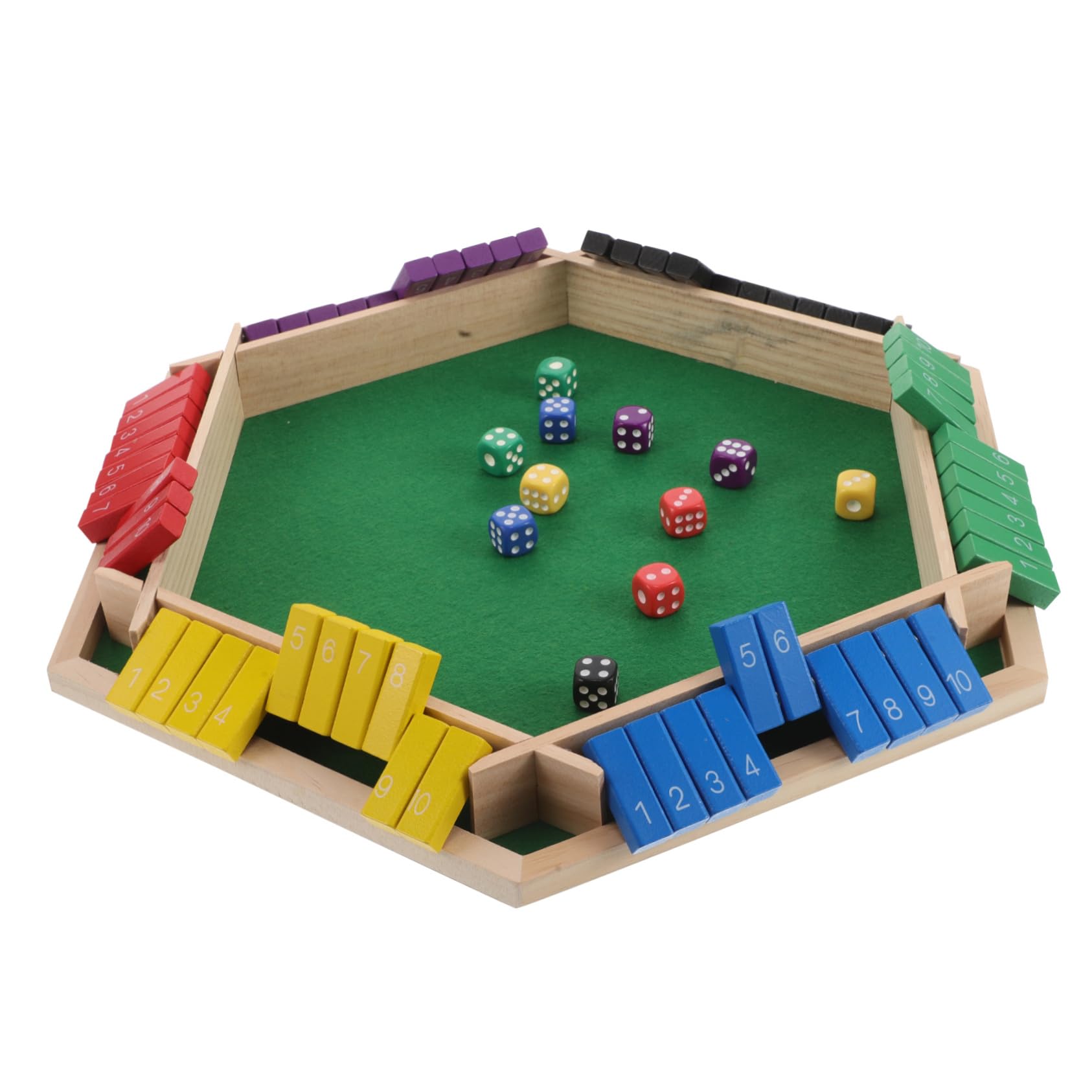 Kisangel Sechsseitiger Klappspieltisch mit Vielseitigen Trinkspielen für Ktv und Riegel für Party Brettspiele und Gesellige Abende