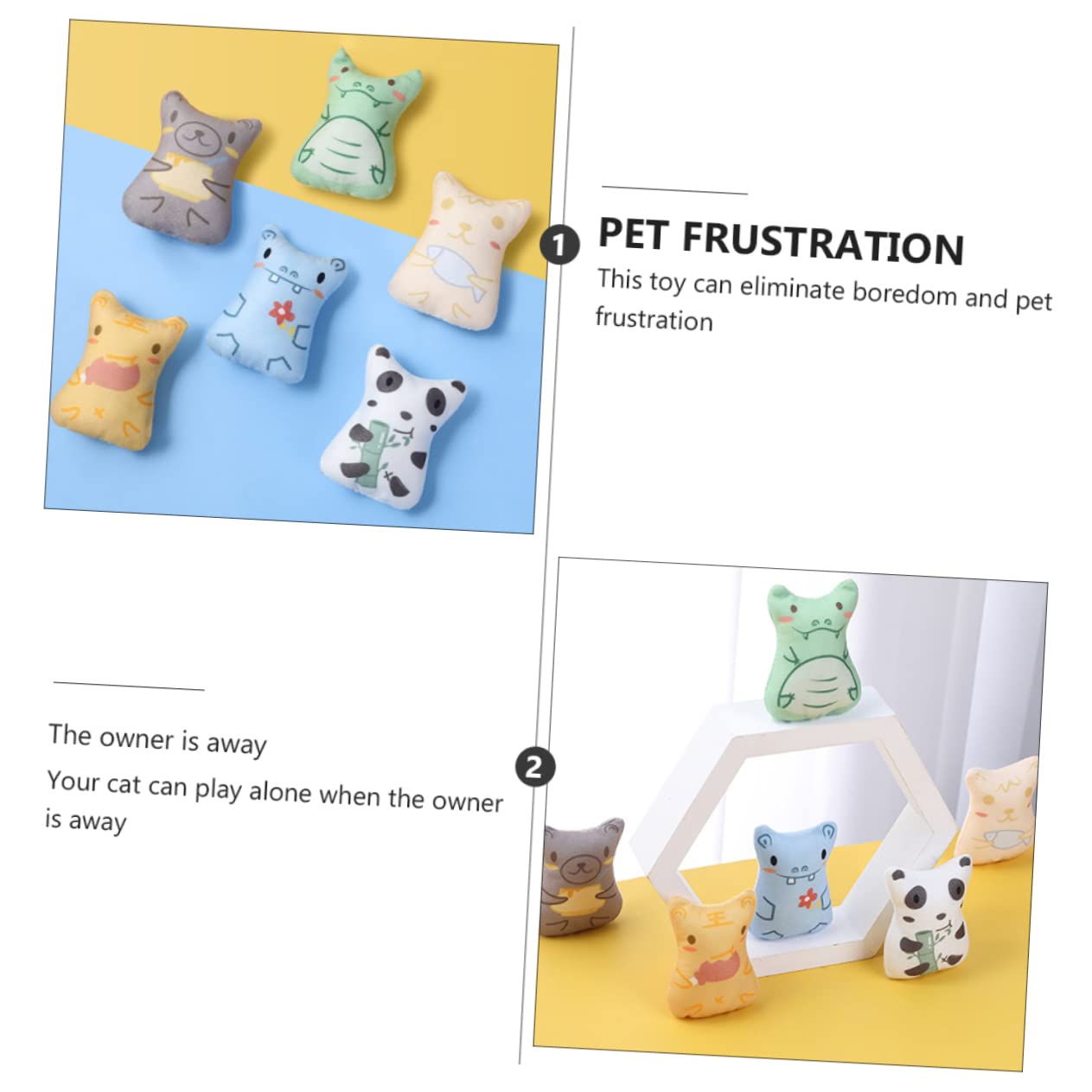 DOITOOL 18piezas Juguete De Masticar para Gatos Catnip Peluche Interactivo para Mascotas para Estimulación y Entretenimiento Interior