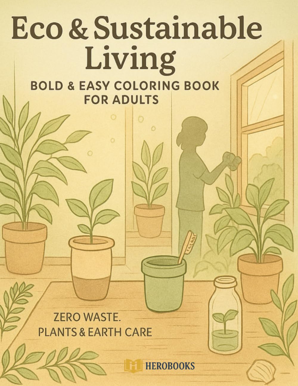 Eco & Sustainable Living: Bold & Easy Coloring Book for Adults — Zero Waste, Plants & Earth Care