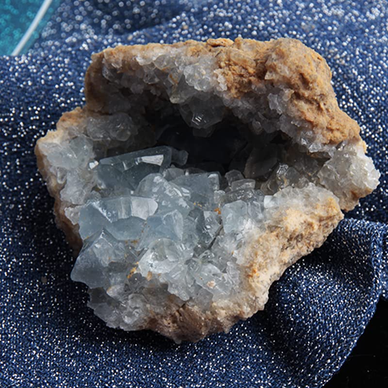 Image of Acxico 1Pcs Celestite Cluster Large 2.5 inch - 3.5 inch Blue Celestite Gemstone Mineral Specimens