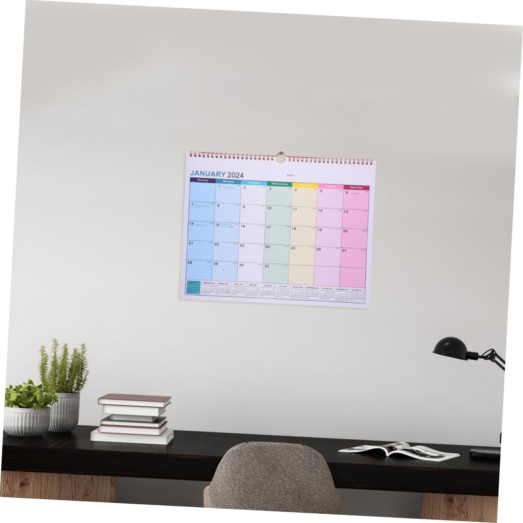 SEWACC 3stücke Wandkalender Für Büro Monatskalender Im Minimalistischen Design Englischer Wandkalender Mit Notizbereich Praktisch Und Dekorativ Für Zuhause Und Arbeitsplatz