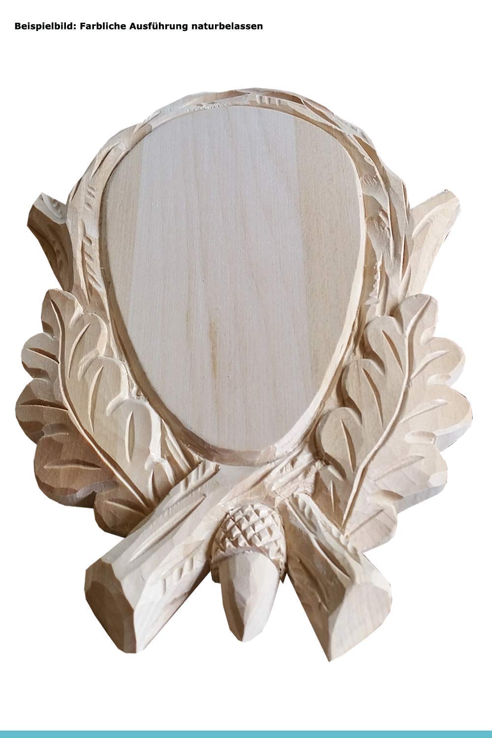 Jagd-Schnitzerei Peter Trophäenbrett für den kapitalen Rehbock braun 133 handgeschnitztes Trophäenbrett Aufsatzfläche 21 x 11 cm