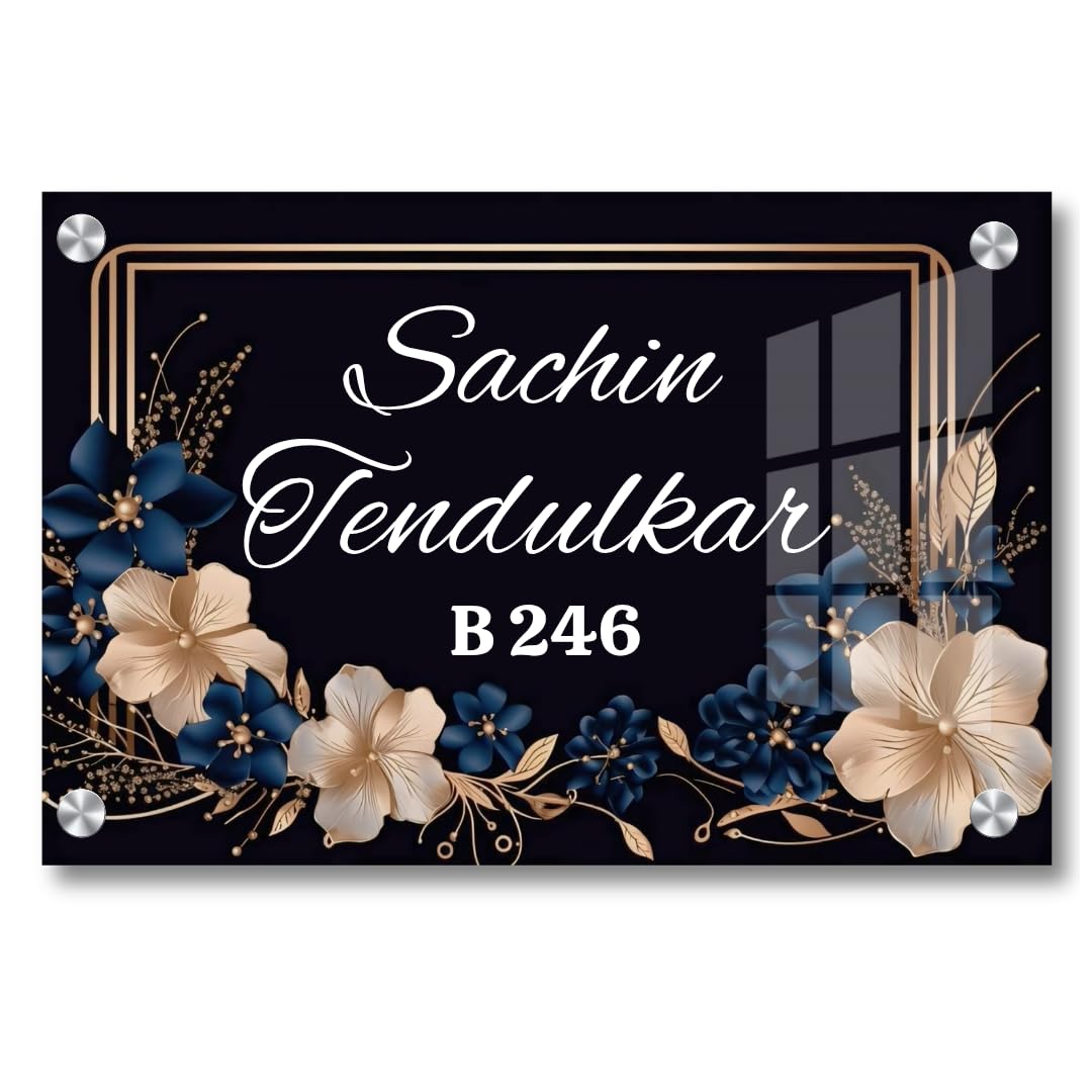 Customised Name Plate for Home Entrance, Acrylic, Golden, Wall Mount, 46x30 cm, Door Office Signage (12/18 inch) — Amazon image 19