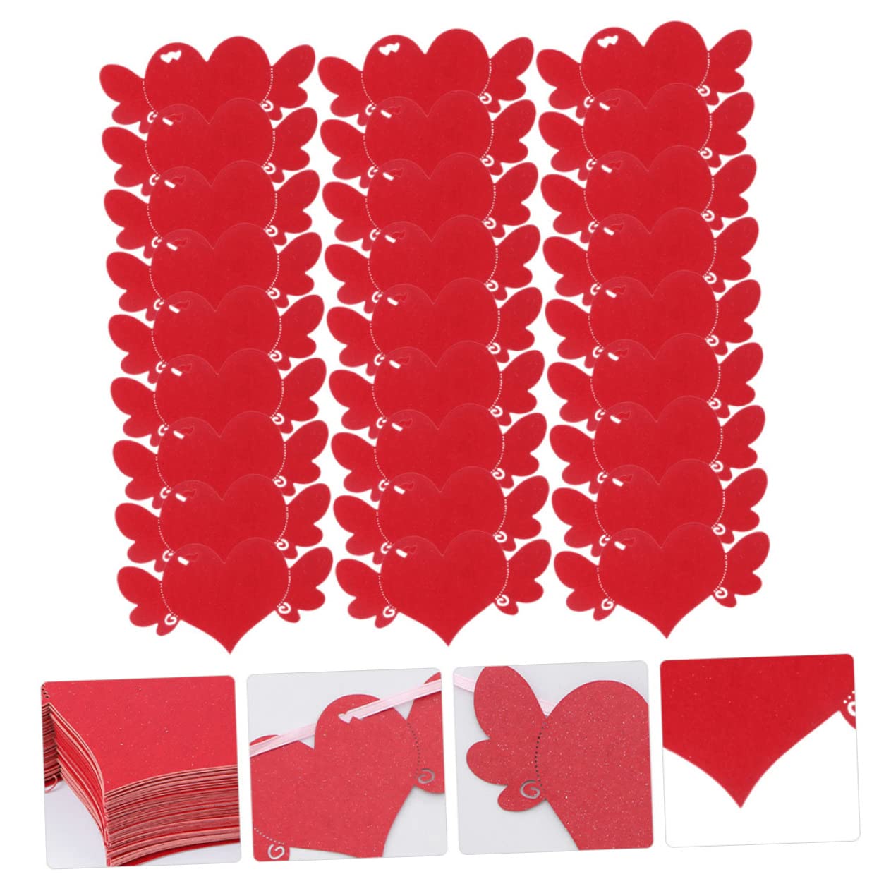 STOBOK 2 Set di Biglietti di Auguri A Forma di Cuore per San Biglietti di Ringraziamento Biglietti di Auguri in Carta Bianca 100 Pezzi*2
