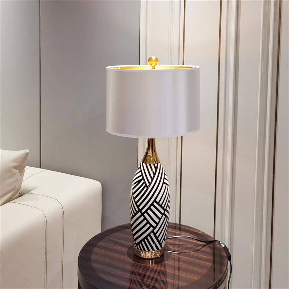 Moderna Lampada da Tavolo in Ceramica a Led Creativo Stile Americano Scrivania Luci Casa Soggiorno Camera da Letto Comodino Decorazione (Stile 1)