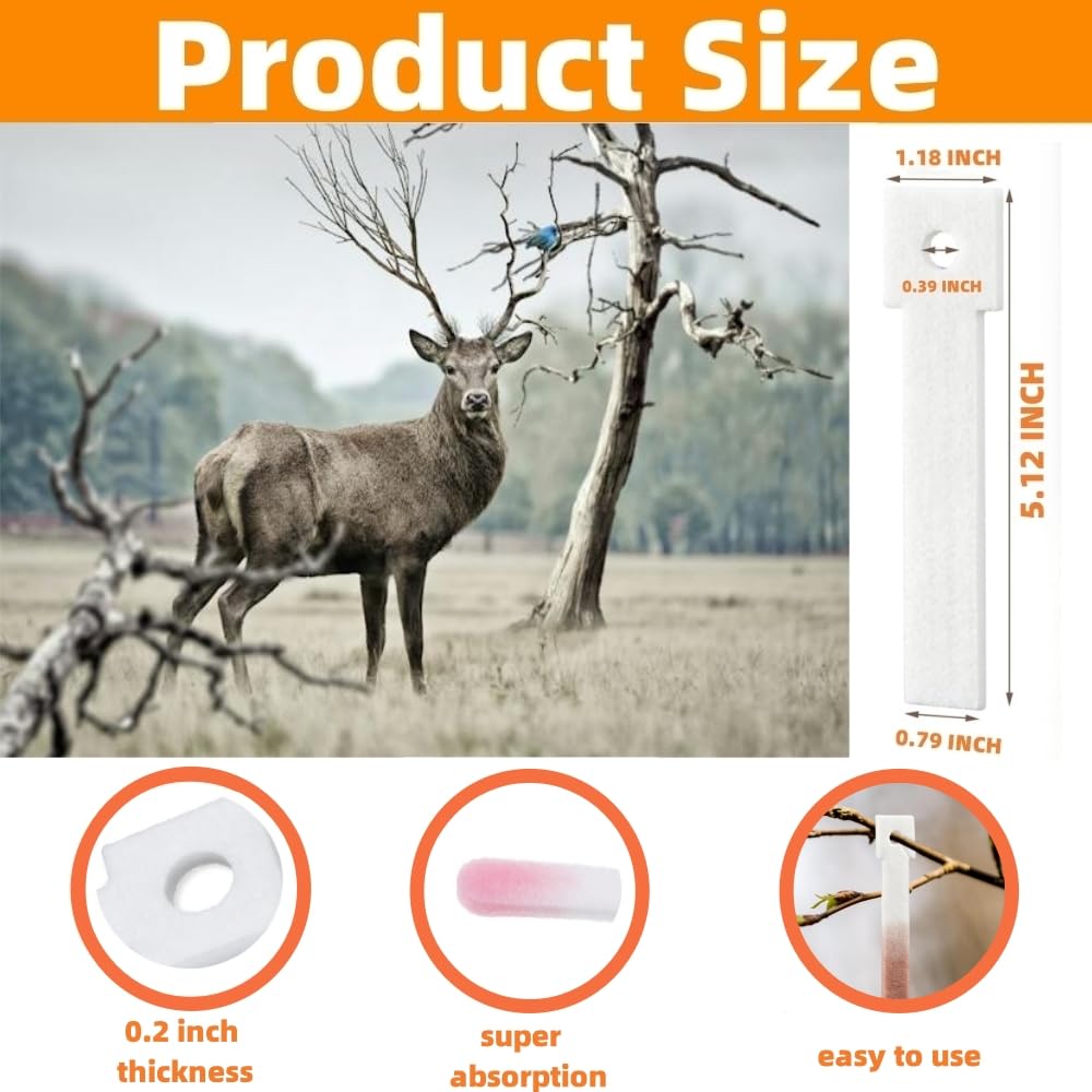 v cool livat 30 pcs White Deer Urine Wicks Scent Absorbing Dispenser Buck Lure Attractant Wicks for Hunting Hanging Doe Estrus Pee Wick Rut Drag Scent Applicators