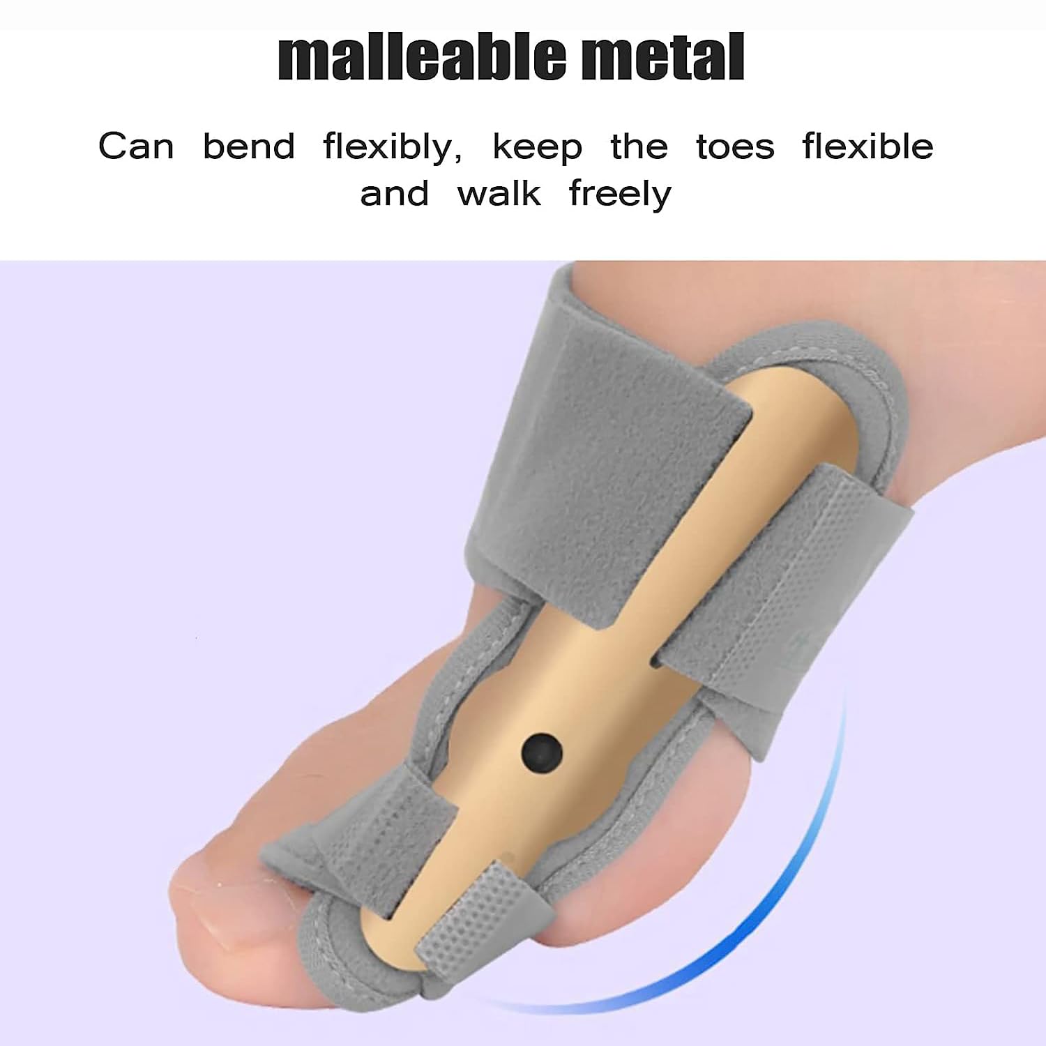 Corrector de juanetes, férula en valgo del pulgar con separador de dedos, se puede doblar a voluntad para ajustar la fuerza, para la superposición del valgo del pulgar del hueso del pie, alivio d