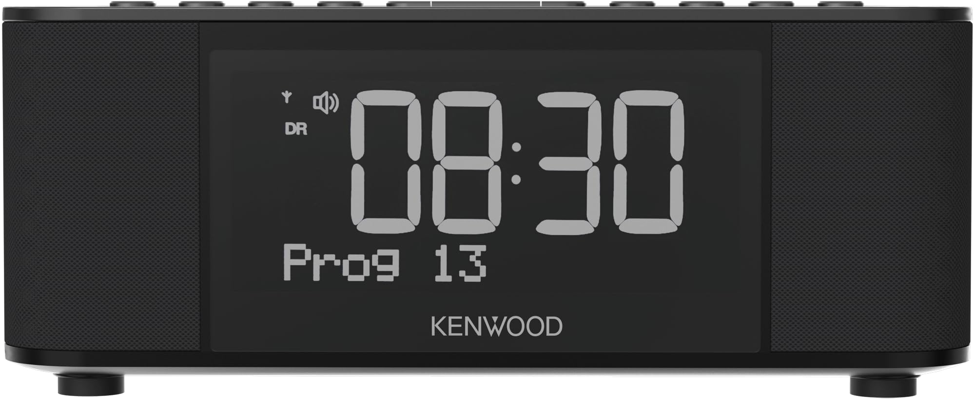 Kenwood CR-ST40DAB-B - Radiosveglia stereo con 3 sveglie, DAB+, FM, Bluetooth, USB, funzione di ricarica, grande display, dimmerabile a 5 livelli, 6 Watt RMS, memoria stazione, nero