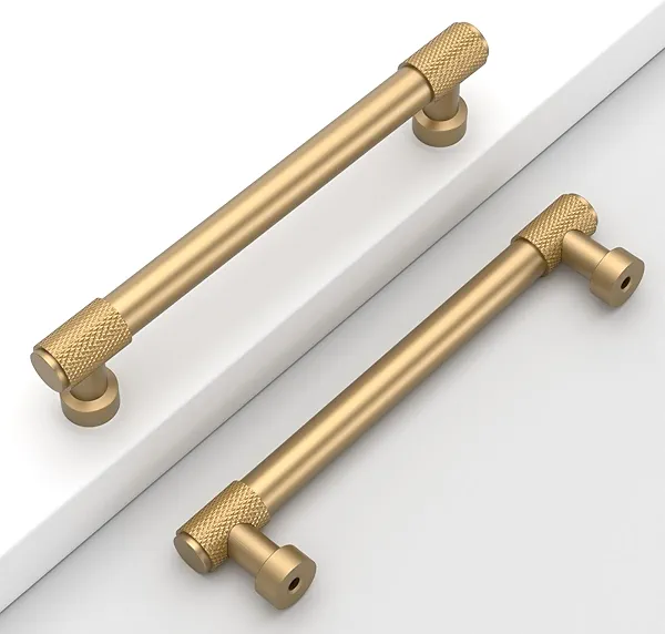 Coinkoly 10 Pack 5"(128mm) Champagne Bronze Cabinet Pulls Knurled Kitchen Cabinet Handles Champagne Gold Drawer Pulls Cupboard Hardware for Cabinets CK0028