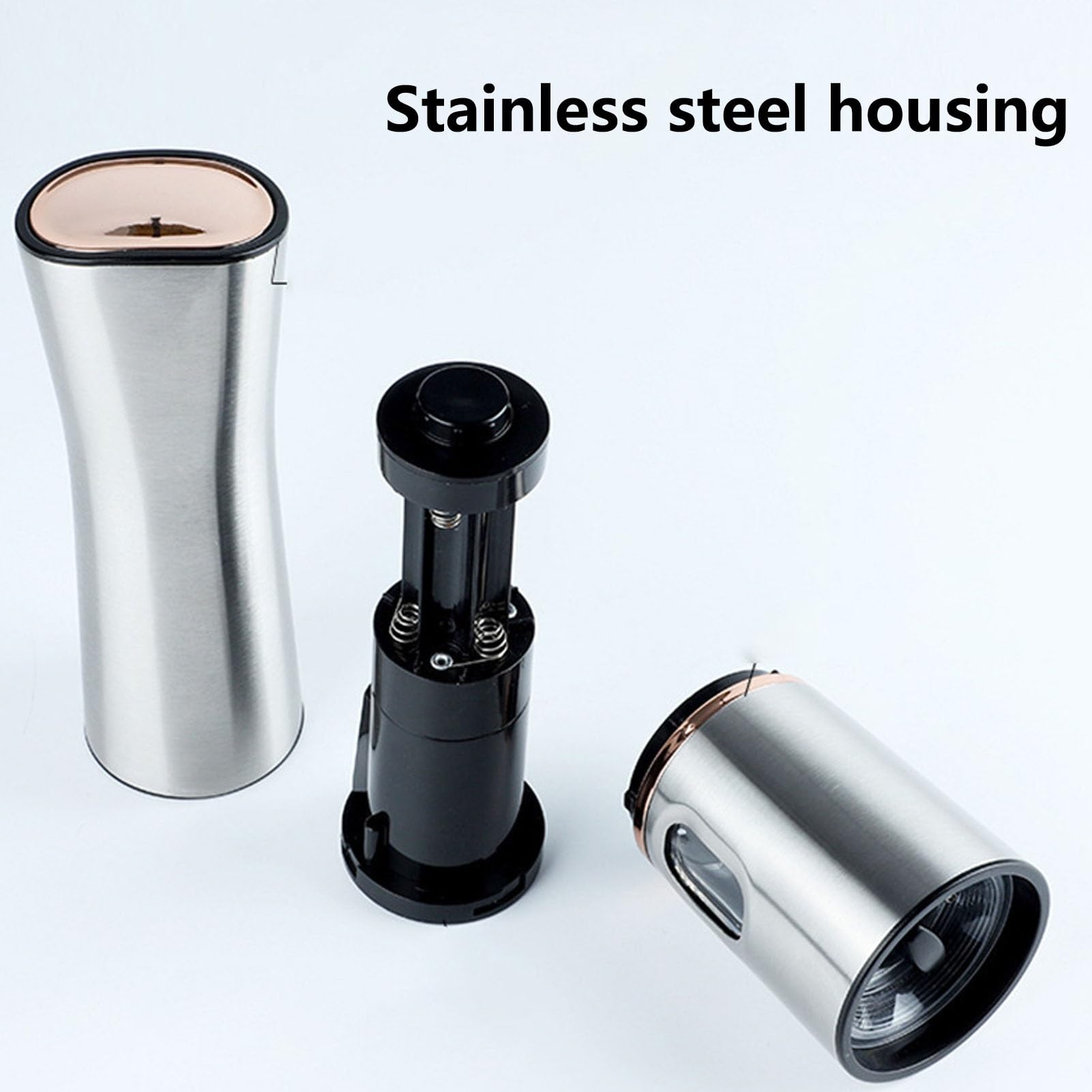 Amazon.co.jp: 電気海塩と黒胡椒グラインダーセット 詰め替え式自動