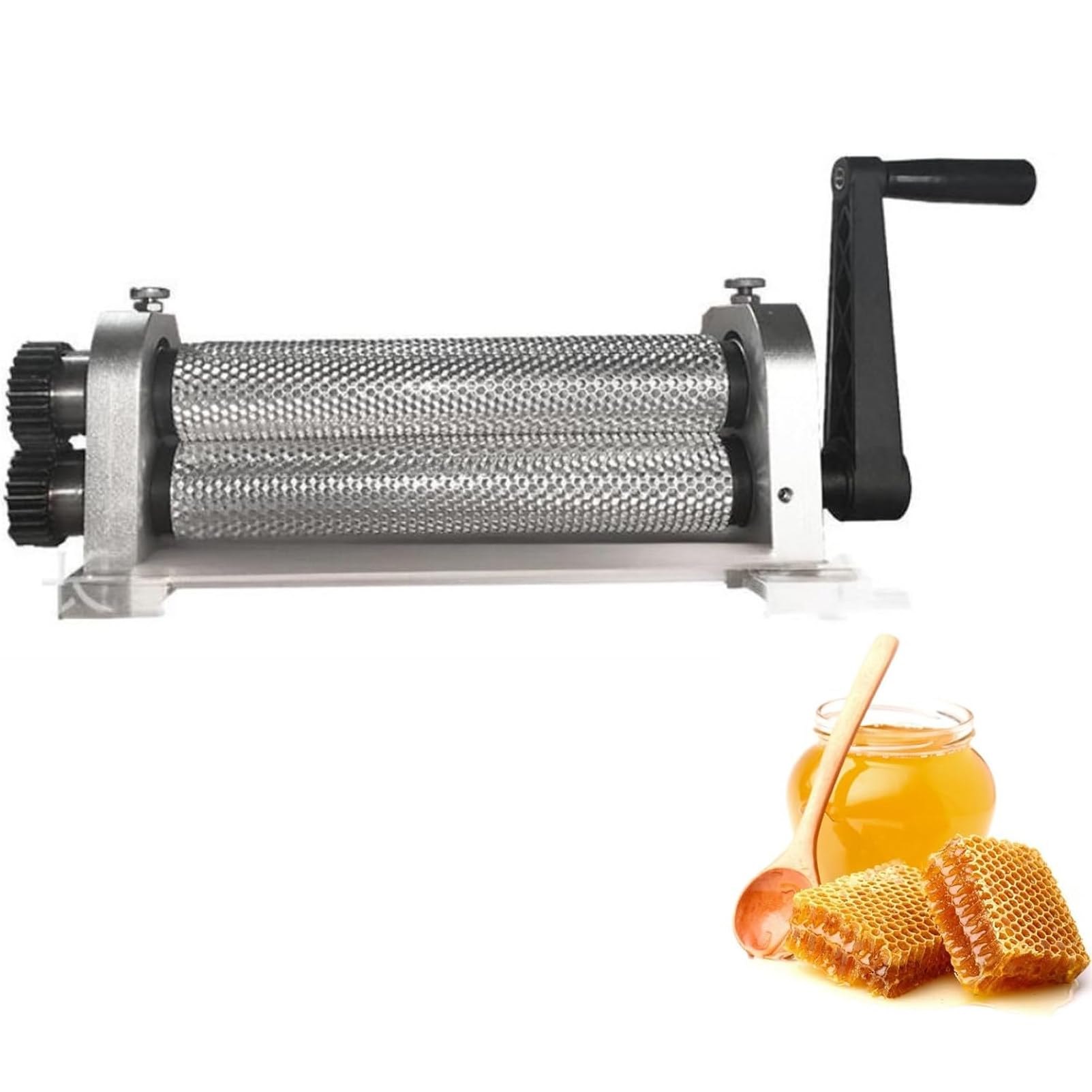 Pnpaea Manual Beeswax Foundation Press 50 X 280 Mm Sheet Roller Press,Hand-Operated,Cell Size 4.9mm/5.1mm/5.4mm Optional,Well Suited To Fieldwork and Home Hobbyists 4.9mmAperture