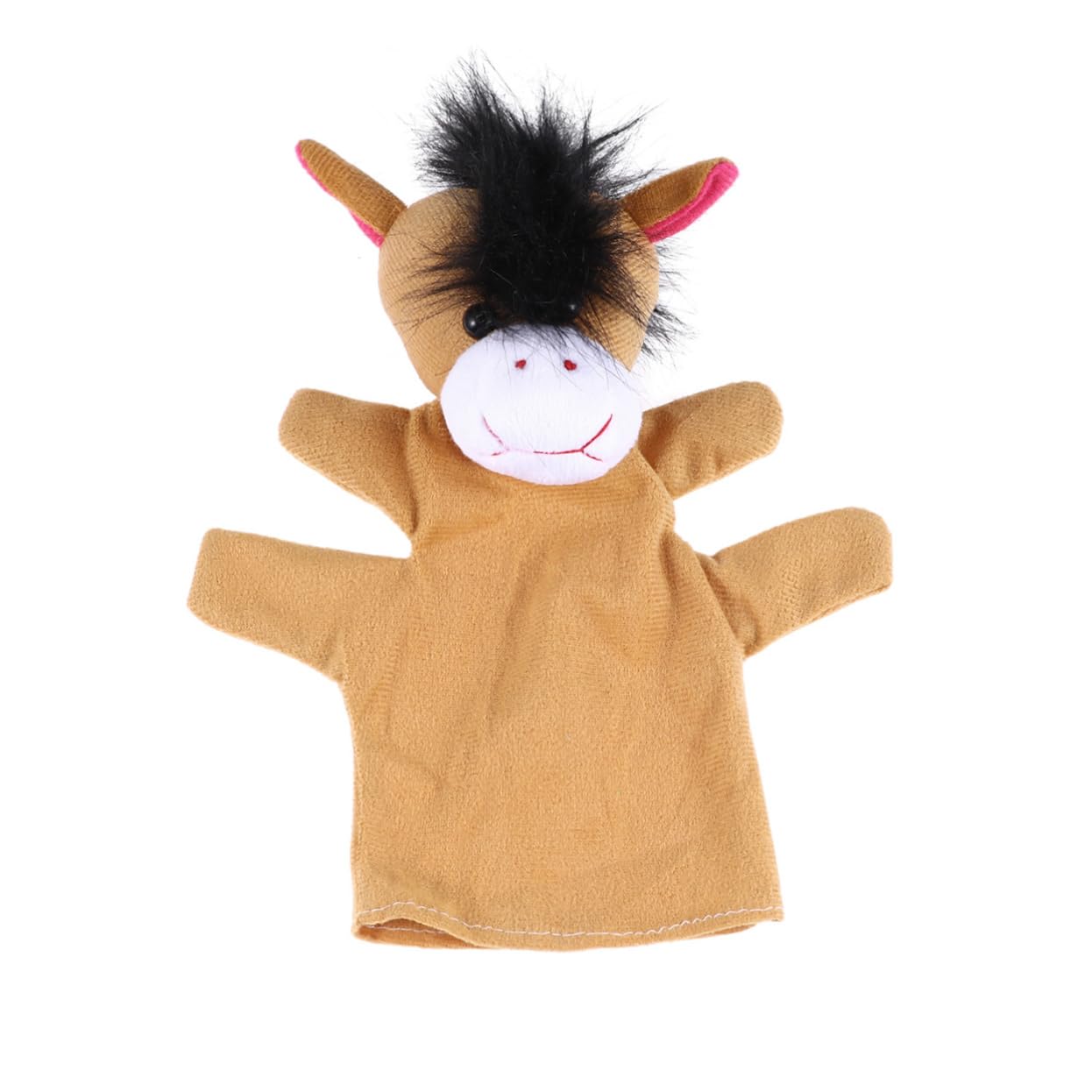 Toyvian 1pièce Poupée à Main Peluche Animal Cheval Jouet Forme De à Doigts Accessoire pour