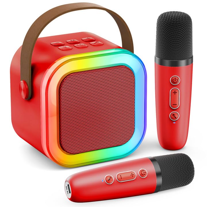 Karaoke Machine Kids Adults,Bluetooth Speaker with 2 Wireless Microphones