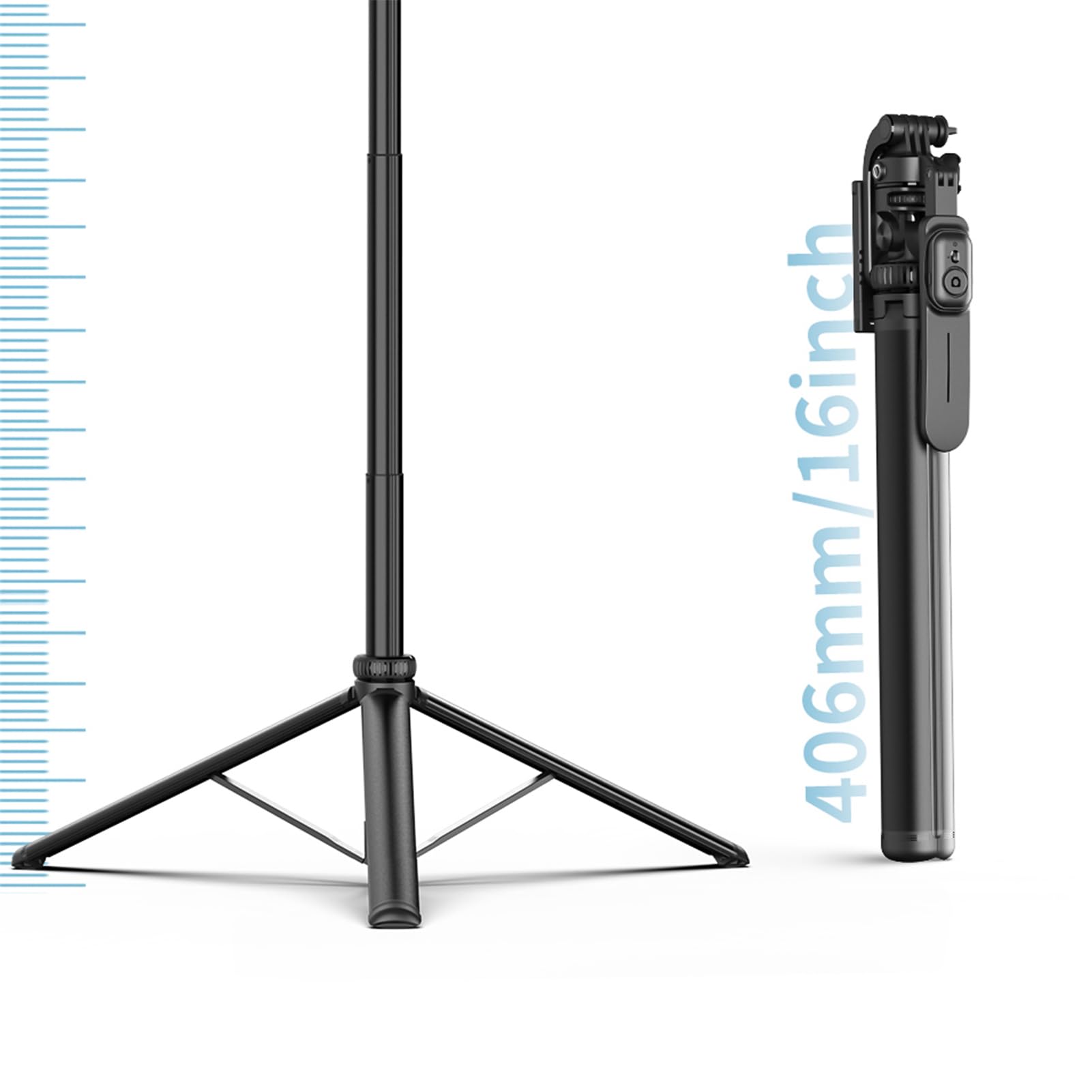 Treppiede da tavolo stabile HUIOP Stabilizzatore cardanico portatile per selfie stick multifunzione da 91,7 pollici con asta telescopica in lega di alluminio Testa a sfera ruotabile a con impugnatura