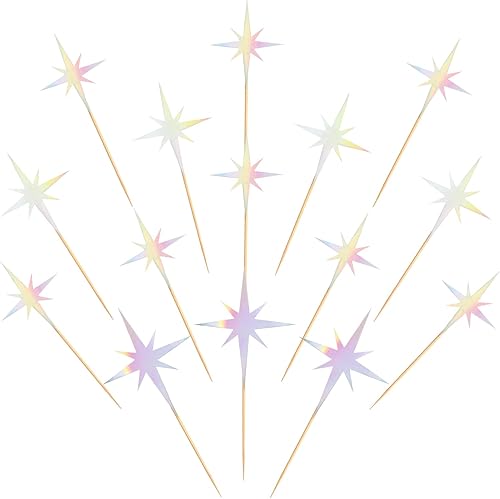 Miniatura 2 de 30 piezas de decoración de cupcakes de estrella pequeña estrella centelleante para cupcakes de compromiso, despedida de soltera, baby shower, boda,