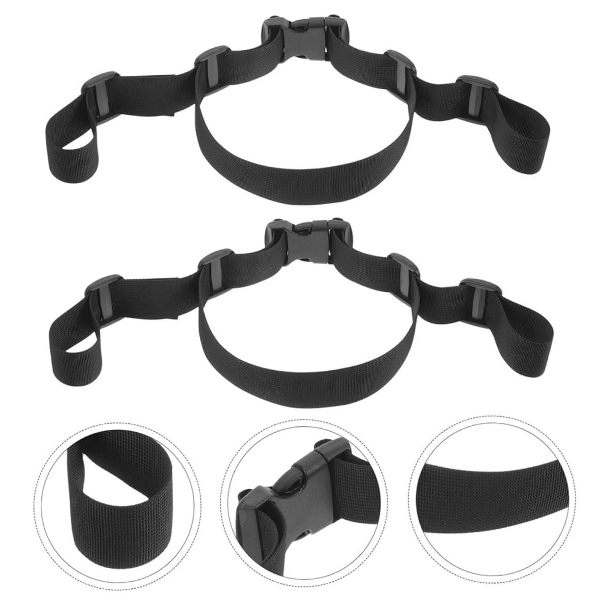 HAPINARY Adjustable Highchair Straps 3 Pack Black 38mm Wide Replacement Harness Belt for Baby Toddler Stroller Dining Chair