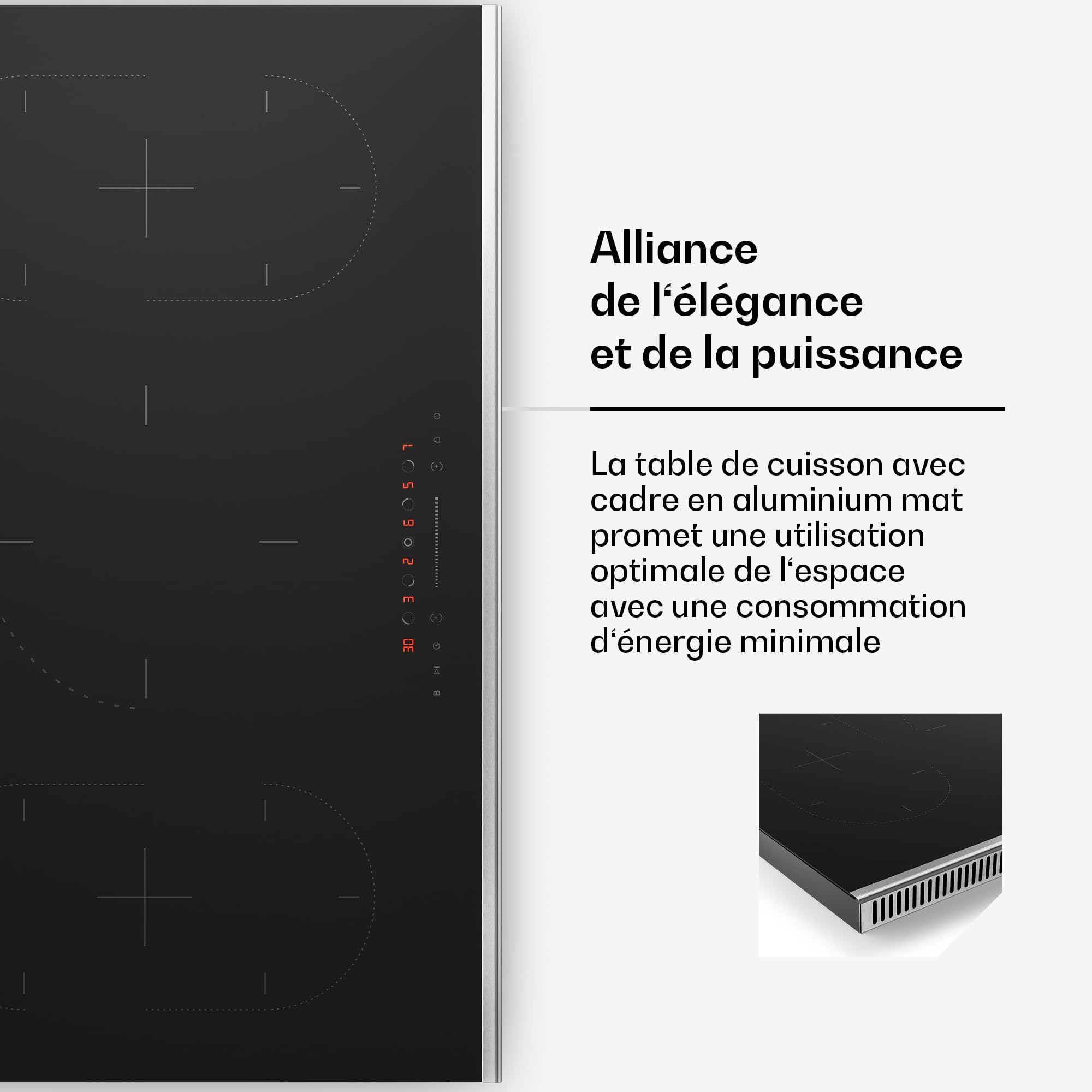Klarstein Verosteel Plaque Induction - 5 Zones Induction, 12200W Boost, Curseur Tactile, Minuterie, Verrouillage Enfant, Verre Noir 90cm - Plaque Encastrable