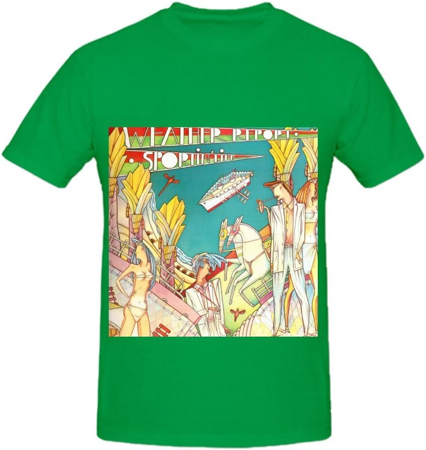 Sophia JaniceWeather Report Sportin Life Funk Men Crew Neck Graphic Shirt XX-Large Green