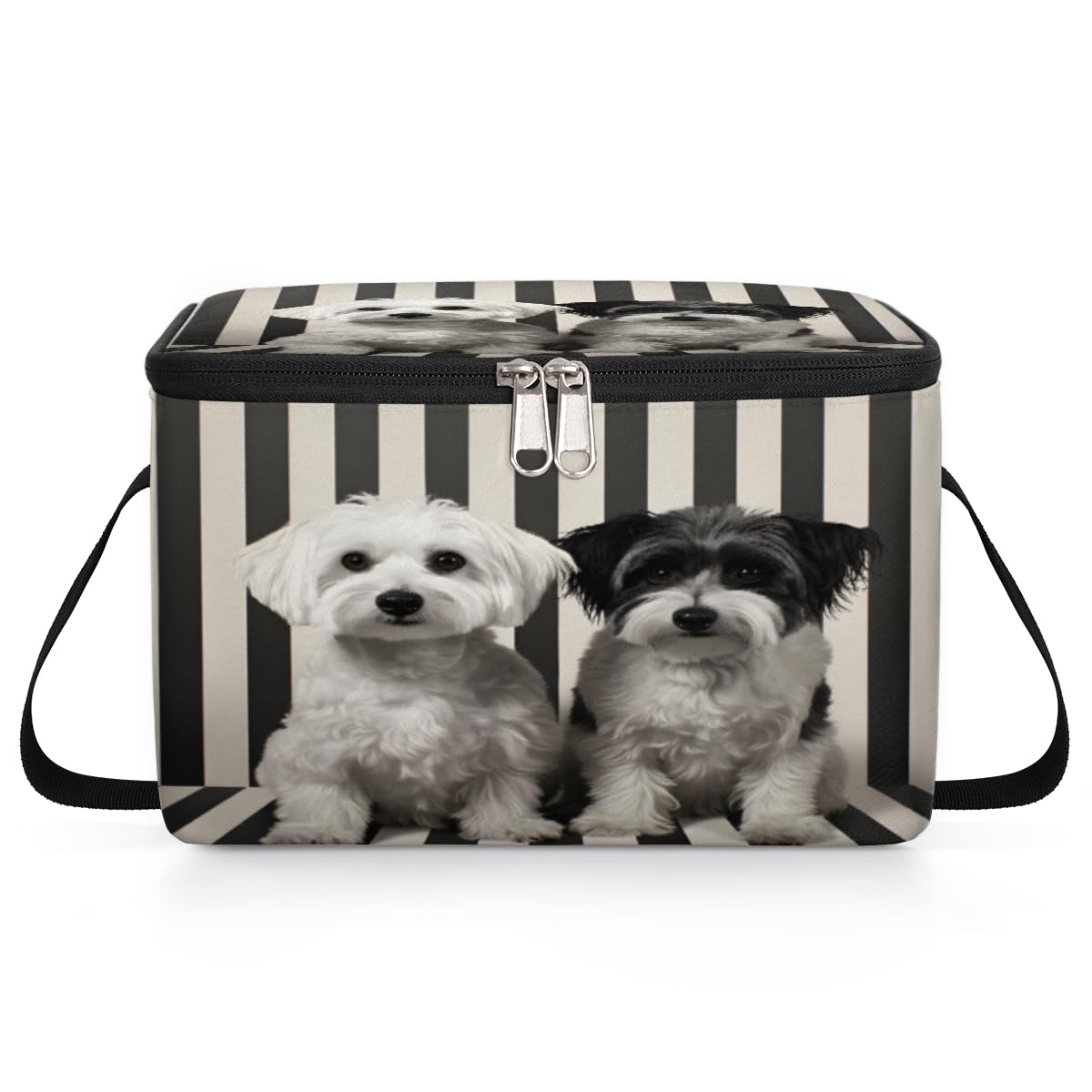 GzLeyigou Animal Dogs Lunch Bags for Women Men 9 Cans, Hot & Cold Food Delivery Bag Insulated Grocery Bag Insulated Lunch Box Puppy Cooler Bag for Office Work Picnic Beach