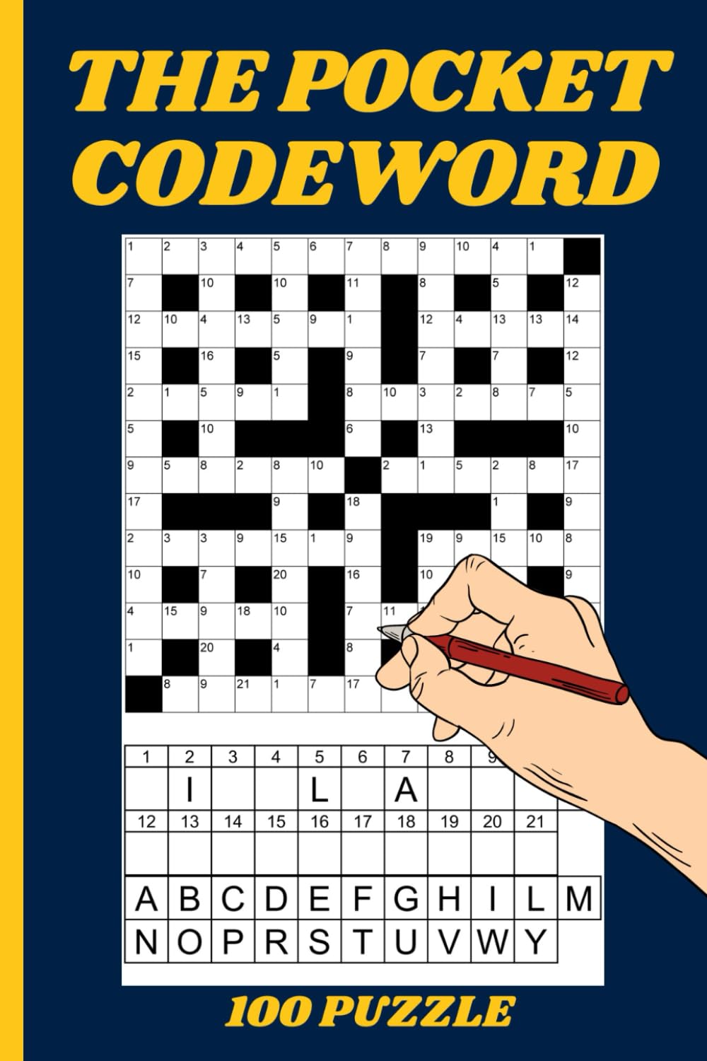 Pocket Codeword Puzzle Book (4x6) - 100 Mini Codeword Crosswords with Answers: Compact Travel Size for Adults & Seniors | Fun and Portable Logic Challenges