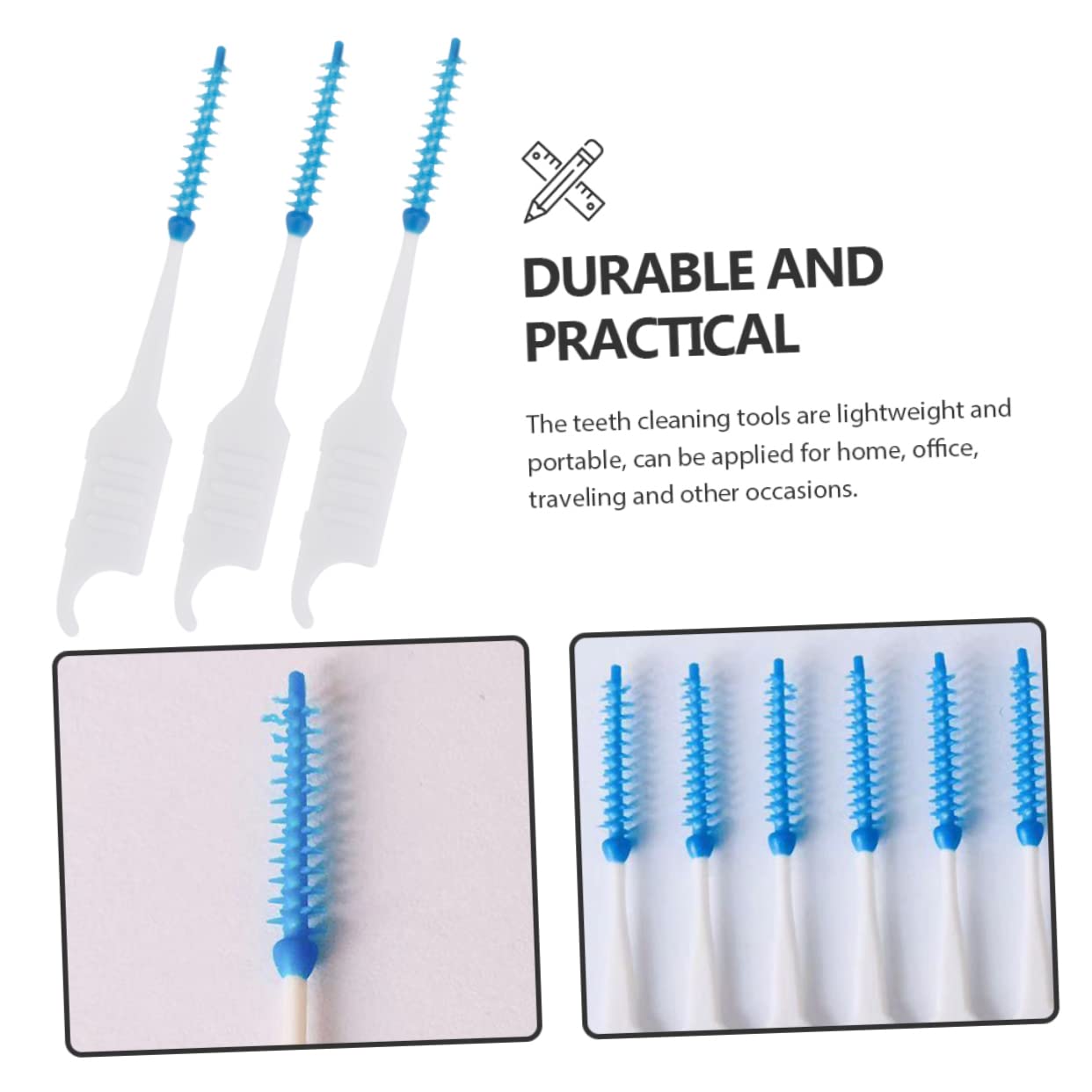Healvian 800piezas Interdental Cleaner Herramientas De Limpieza Bucal Prácticas Para Cuidado Oral Doble Cabezal De Limpieza Eficaz Entre Dientes