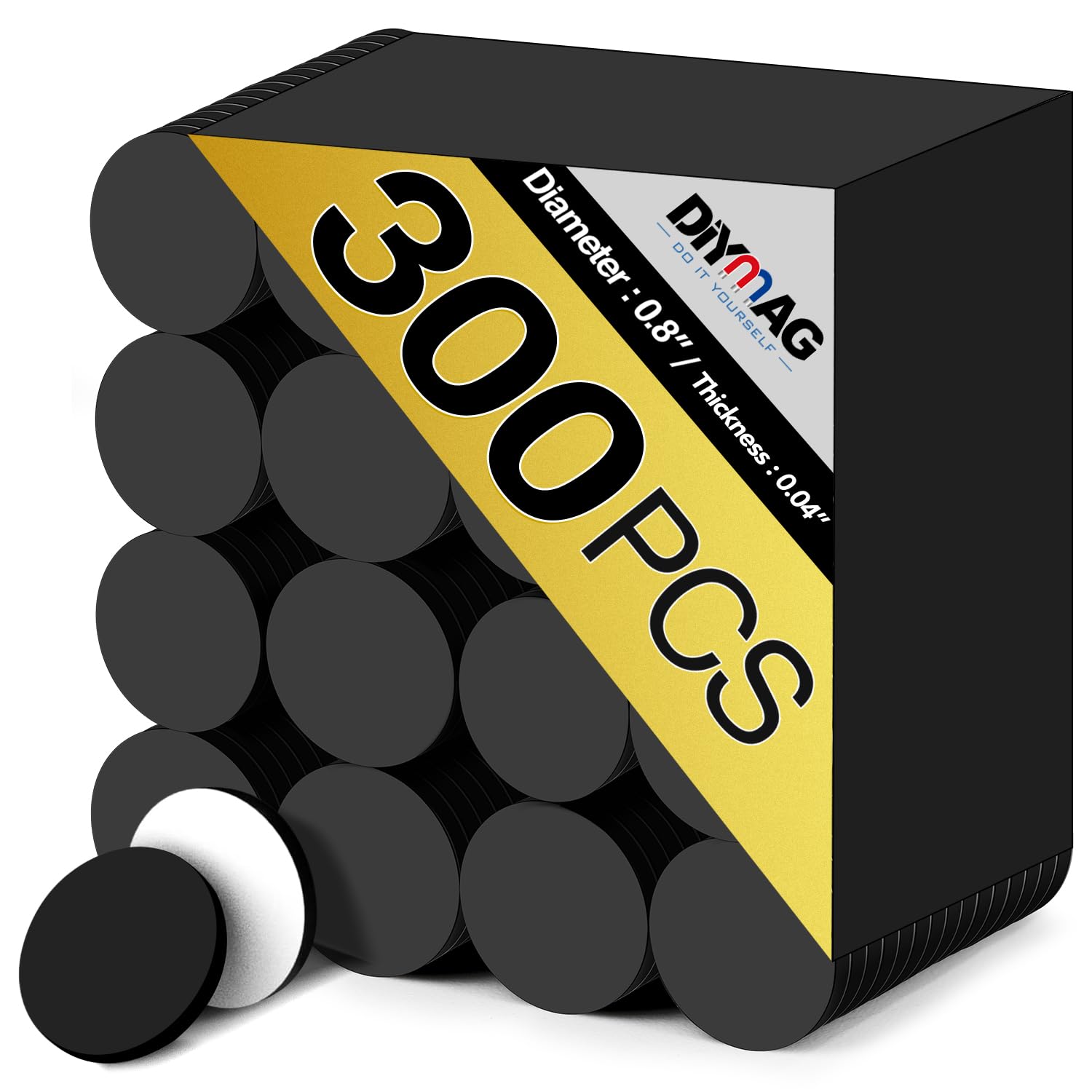 DIYMAG Magnets with Adhesive Backing, 300Pcs 0.8 x 0.04inch Round Small Magnetic Dots Stickers for Classroom Crafts Strong Magnetic Tape Sheets Easy