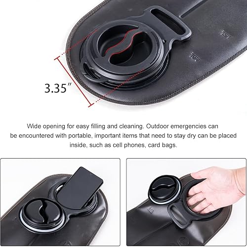 Miniatura 4 de Bolsa de hidratación de 2 litros, bolsa de almacenamiento de depósito de agua a prueba de fugas, TPU de grado alimenticio, sin BPA, repuesto para