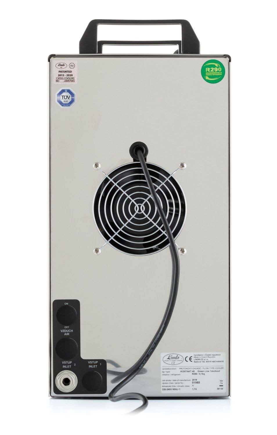 Grifo con refrigeración, enfriador continuo para cerveza, contacto 40/K de Lindr, dispensador de cerveza refrigerado, potente grifo de cerveza, 1 línea, 50 litros/h, Green Line
