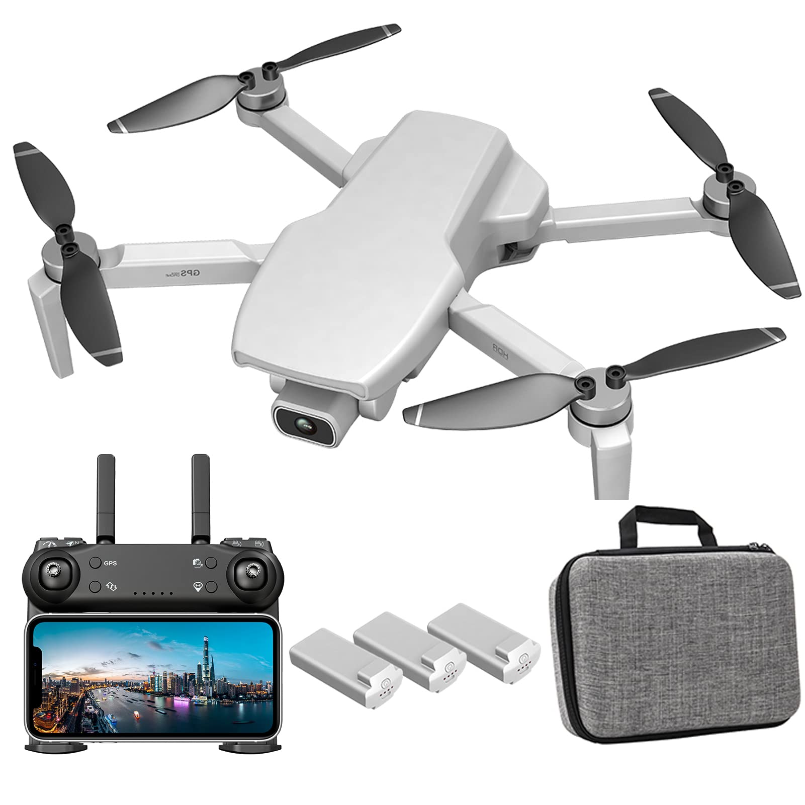 Drone GPS con Fotocamera 4K per Adulti, quadrirotore RC con Ritorno Automatico, 96 Minuti di Durata della Batteria, librarsi ad Altezza Fissa, Segui GPS, Volo della traiettoria, Regolazione