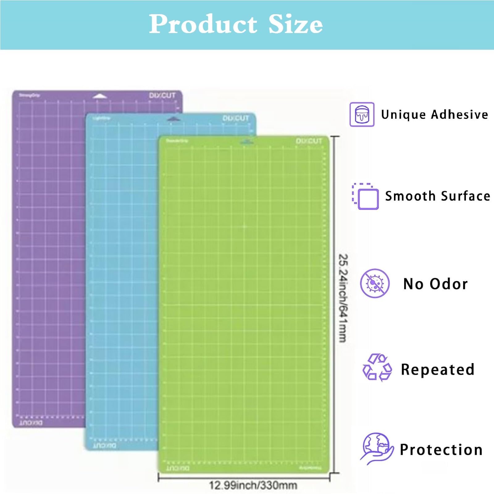 Tappetini da taglio per Cricut Variety Cricut Explore Air2/One Maker, 3 tappetini da 30,5 x 61 cm – StandardGrip, LightGrip, StrongGrip, tappetino da taglio adesivo per trapuntatura, artigianato,