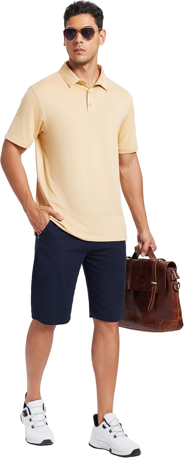 Men's Polo Shirts, Moisture Wicking Dry Fit Performance Polo Shirt for Men