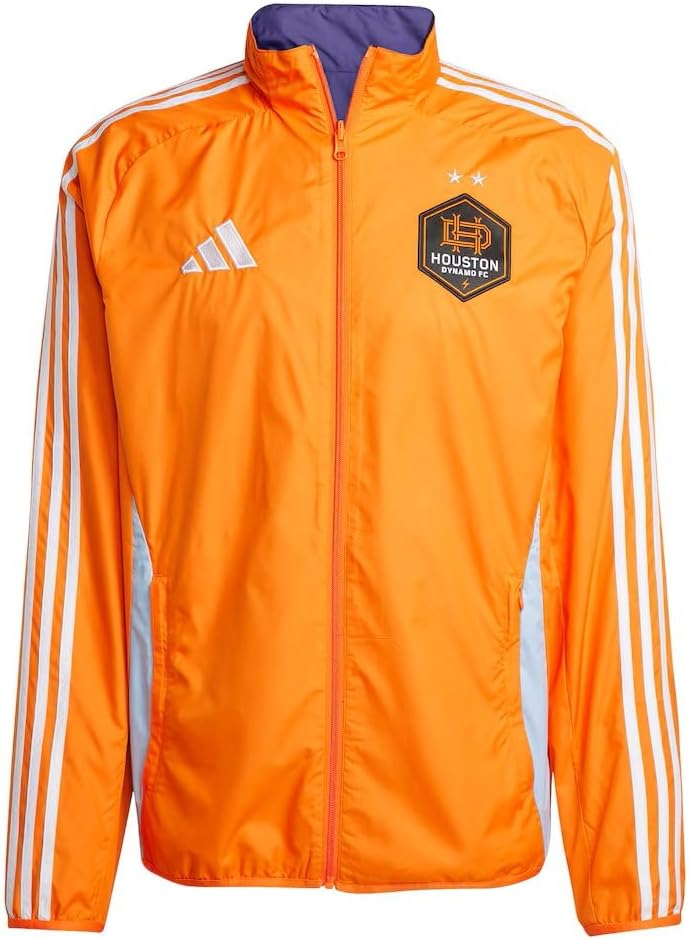 Orange/Purple Houston Dynamo FC 2025 Anthem Reversible Full-Zip Jacket by adidas