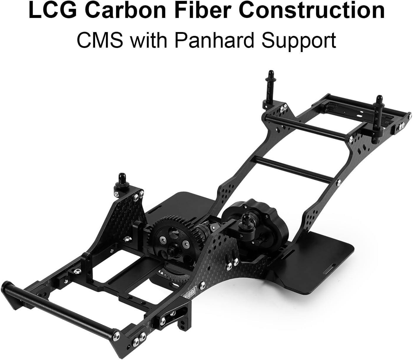 INJORA Front Mounted Transmission LCG Carbon Fiber Chassis Kit for 1/10 RC Crawlers Upgrade(INC-10F)