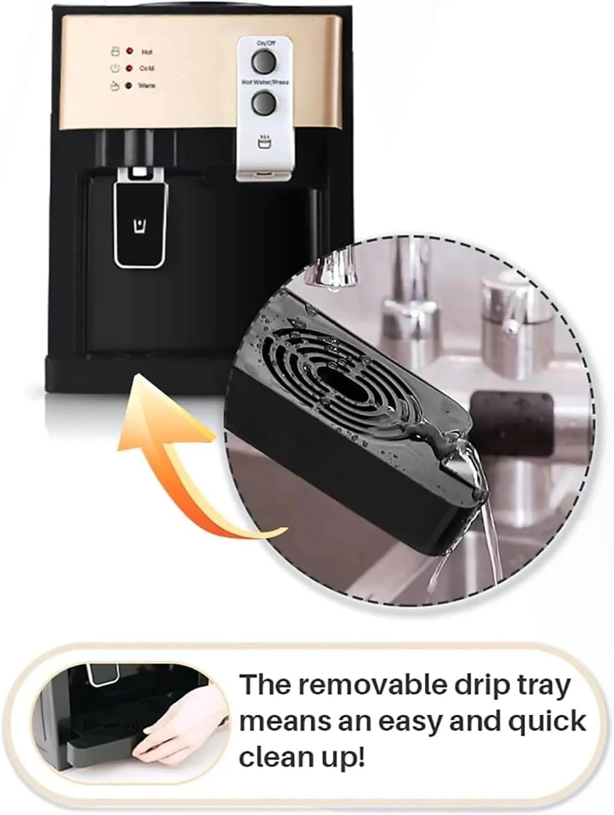 Comptoir de distribution d'eau froide chaude, refroidisseur de bouteille 18.9L de charge supérieure, refroidissement par chauffage instantané, conception compacte pour le bureau à domicile, configurat