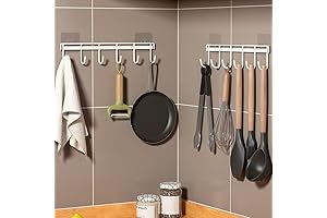 2Pcs Space Saving Bathroom and Kitchen Hooks