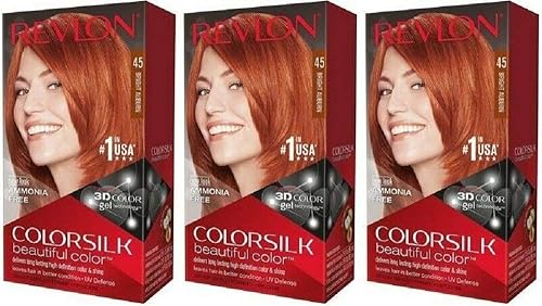 Revlon Colorsilk Beautiful Color - Tinte para el cabello, caoba brillante (paquete de 3)